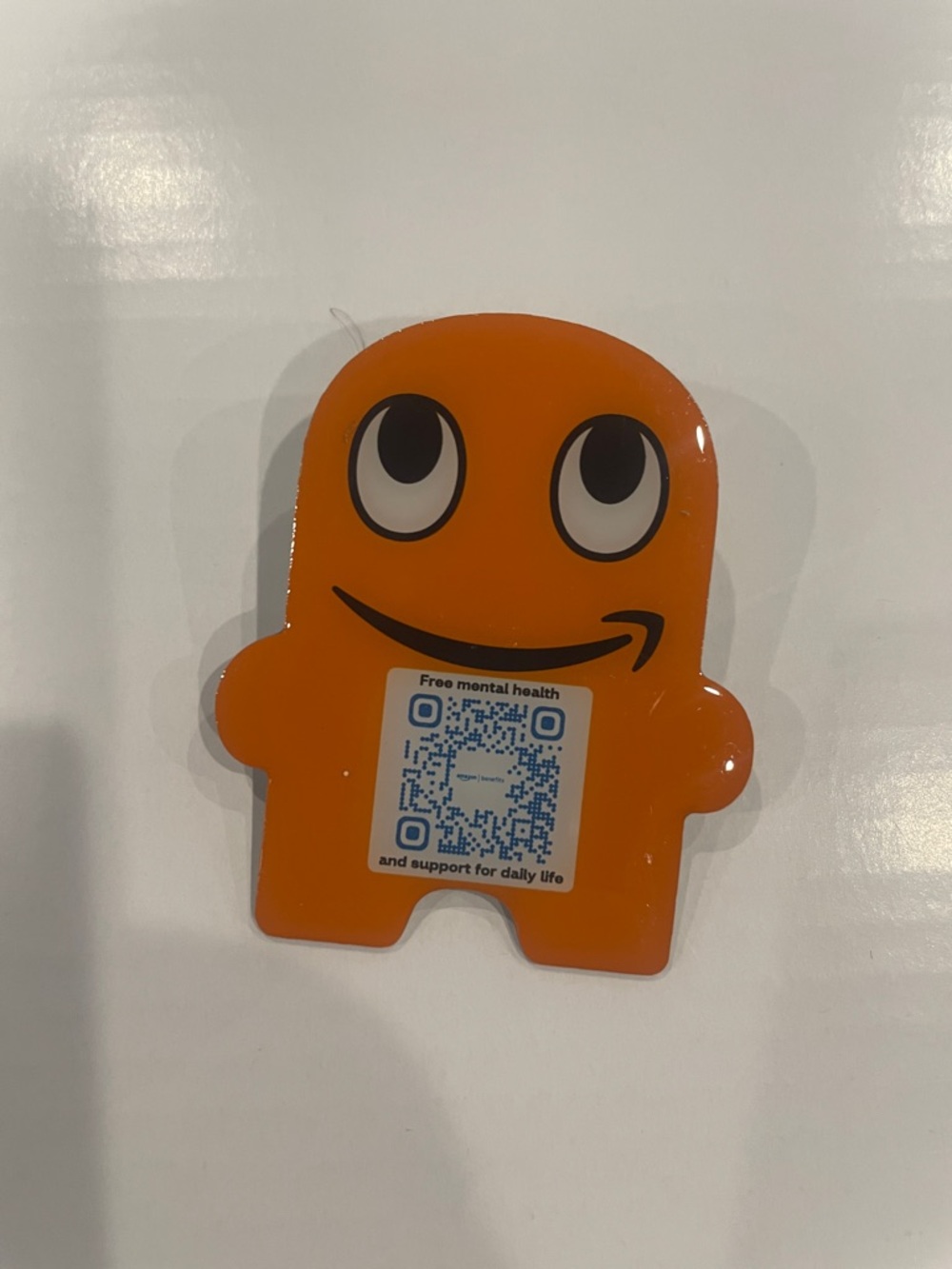 Orange Smiley QR Support Sticker